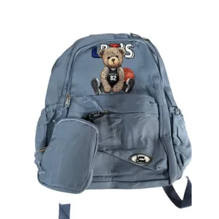 Moda Coreana Casual Feminina Masculina: Mochila Escolar Impermeável - 014Azul