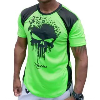 Camiseta Manga Curta Esportiva - Academia, Lazer, Corrida de Rua, Musculação - Branco