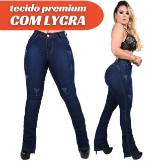 Cós Alto Calça Flare Jeans Boca De Sino Levanta Bumbum - 38