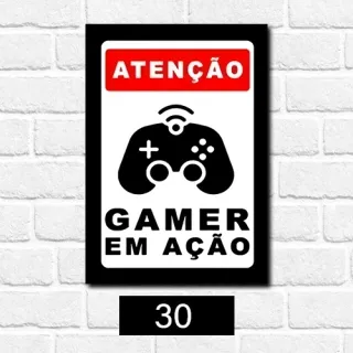 Placa Decorativa Quarto Gamer Vintage - Frase Jogo Jogador Console - 23