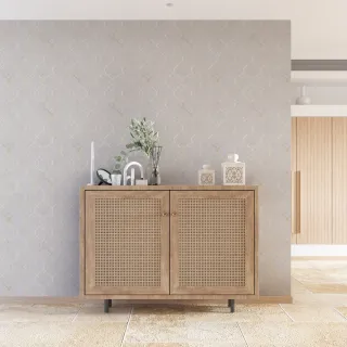 Quarto Provençal Dourado Luxo Papel de Parede Autoadesivo 1m - Único