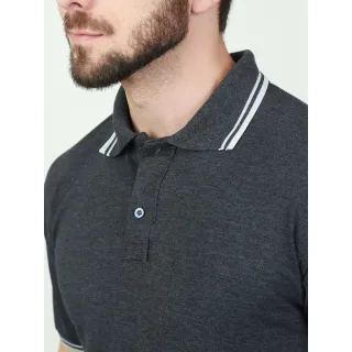 Camisa Basica Masculina Listra Piquet Polo Lisa - Azul Marinho