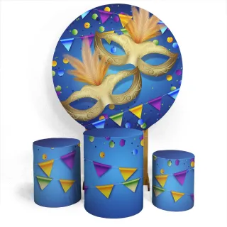 Capa Sublimada Veste Fácil Trio Carnaval - Capa Cilindro + Capa Painel - C-02