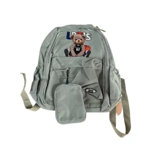 Moda Coreana Casual Feminina Masculina: Mochila Escolar Impermeável - 014Azul