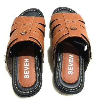 Anti-stress Couro Masculina Franciscana Sandália - Havana