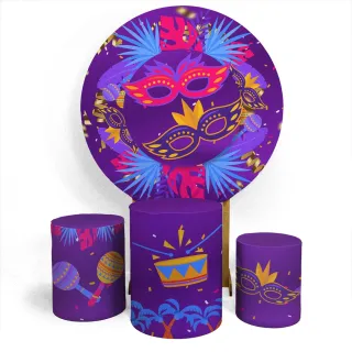 Capa Sublimada Veste Fácil Trio Carnaval - Capa Cilindro + Capa Painel - C-02