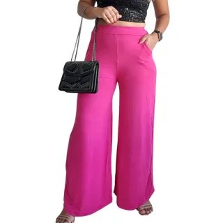 Pantalona Cintura Alta com Forro, Tamanho M ao G1 - Marsala