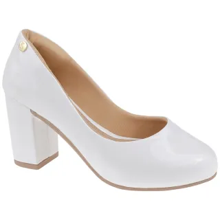 Confortável Sapato Scarpin Moda Boneca Salto Alto Quadrado Bloco - Preto 001