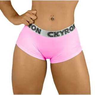 Kit Feminino Boxer Shortinho Micro Lisa e Estampada - 8 Calcinhas - Lisa e Estampada