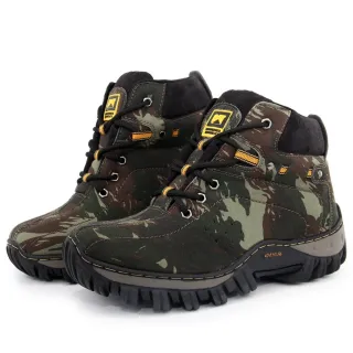 Tênis Coturno Macio Masculino de Couro Caterpillar - CAFE