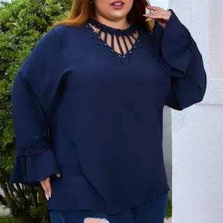 Blusa plus size manga Flair K2135 - Rosa