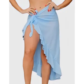 Moda Verão: Saia Pareo Saida De Praia - Verde água