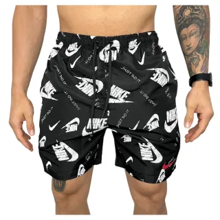 Bermuda Tactel Masculina Mauricinho para Praia - Shorts de Verão - Preto Liso