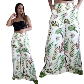 Pantalona Cintura Alta com Forro, Tamanho M ao G1 - Marsala