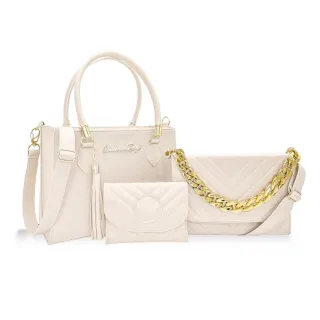 Bolsas Femininas Kit 3 Peças: Tote, Transversal e Tiracolo - Kit branco