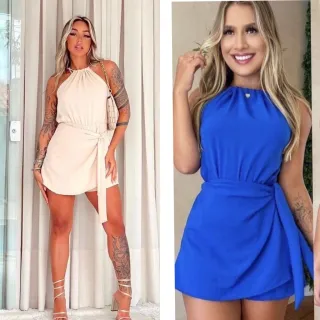 Amarração Frontal Macaquinho Feminino Duna Premium - Fúcsia