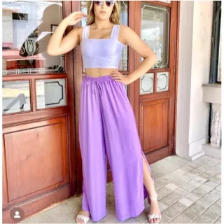 Moda Blogueira Calça Pantalona Feminina em Várias Cores - Preto