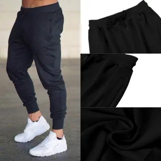 Casuais Marca Finas Calças Esportivas Homens/Esportivas Femininas - Preto Cinza Escuro