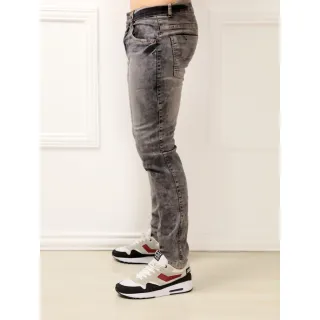 TOP Calça Slim Cinza Lavada Manchada Jeans - C.JEANS CINZA LAVADA