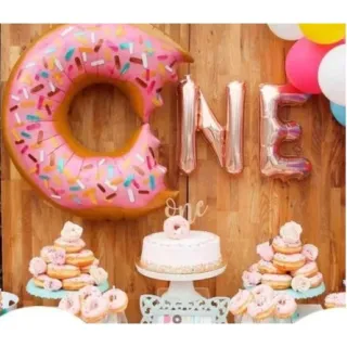 Decoração de festa com balões metalizados de Donuts - 65cm - Único