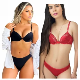Atacado Revendo: Kit com 5 Conjuntos de Lingerie Calcinha e Sutiã - P