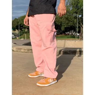 Calça Cargo Unissex Tecido Leve 5 Bolso - Promoção - MARROM LINHA BRANCA