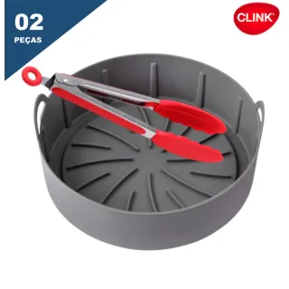 Forma Redonda de Silicone para Fritadeira Elétrica - Cesto com Alça - CESTO