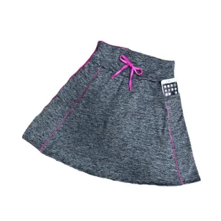 Moda Fitness Evangélica - Saia Short (Moda Modesta) - Azul com Verde Claro Evasê