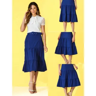 Nova Coleção Saia Três Marias Com Cinto - Preços Baixos - Fúcsia