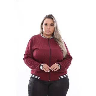 Jaqueta Plus Size Bomber Feminina G3 G2 G1 - Vinho