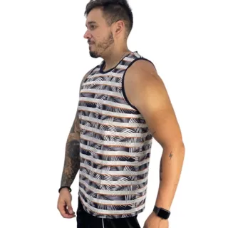 Promoção Regata Verão Lisa Algodão Masculina Básica - Branco