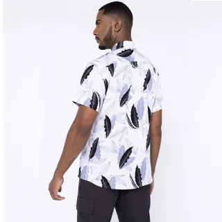 Estampa Masculina Floral Camisa Social Florida Havaiana - Fundo Branco