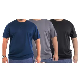 Camiseta Masculina Dry Fit Plus Size - Kit 3 peças - Branco