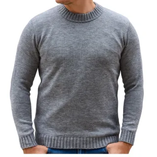 Envio Imediato Suéter Masculino Tricô Blusa De Frio Gola Redonda Malha Grossa - Marinho