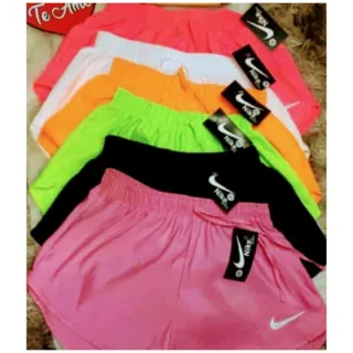 Moda Praia Shorts Feminino Tactel Academia Caminhada - Laranja