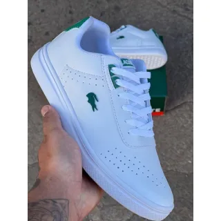 Mega promoção: Sapatênis Lacoste Casual Masculino Estiloso - Branco verde