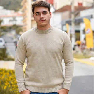 Envio Imediato Suéter Masculino Tricô Blusa De Frio Gola Redonda Malha Grossa