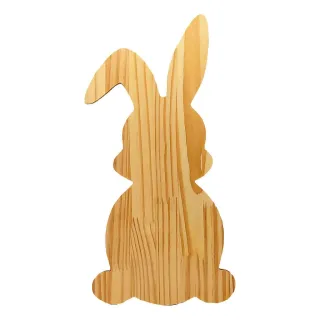 Decoração de Páscoa em Madeira de Pinus para Artesanato - Tábua Cabeça Coelho