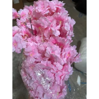 Pacotes de flores artificiais decorativas de cerejeira - Mais favorável comprar - Curto Creme