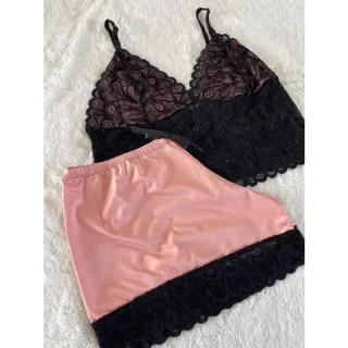 Confortável Baby Doll Plus Size Toper Pijama - Frozen-Rosa