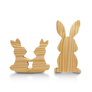 Decoração de Páscoa em Madeira de Pinus para Artesanato - Tábua Cabeça Coelho