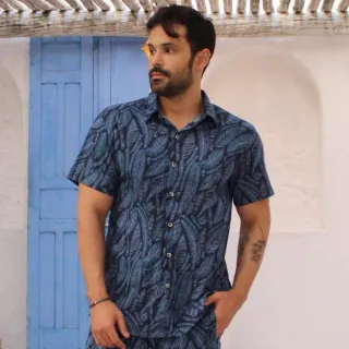 Camisa Havaiana Masculina Estampada Confortável Social Viscose Botão Florido - Estampa 01