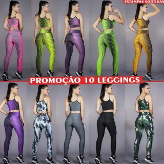 Leggings Fitness Femininas Kit com 02 Calças Lisas - Promoção - 1 PRETA + 1 CINZA