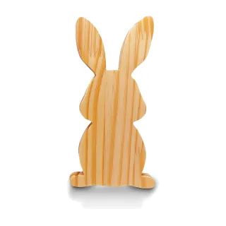 Decoração de Páscoa em Madeira de Pinus para Artesanato - Tábua Cabeça Coelho