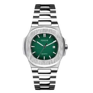 Relógio Automático FENSIR Masculino Pulseira de Aço Sólido Alta Qualidade - Verde
