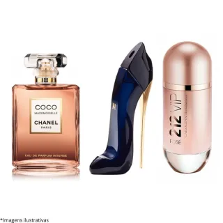 Promoção Kit Perfumes Importados Feminino 50 ml - Envio Rápido - Coco - Good Girl - Jadore