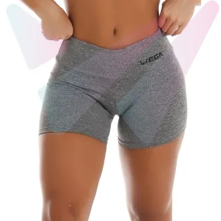 Legging Feminino Suplex Meia Coxa Cós Alto Pala Dupla Fitnes - Short Cinza