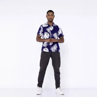 Estampa Havaiana Masculina Camisa Social Floral Florida - Fundo Branco