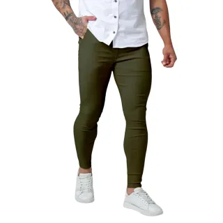 Calça Skinny Sarja Premium Masculina - Alfaiataria - Preto