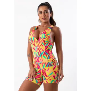 Suplex Fitness Estampado Bojo Macaquinho Curto - CORES SORTIDAS - Cores Sortidas
